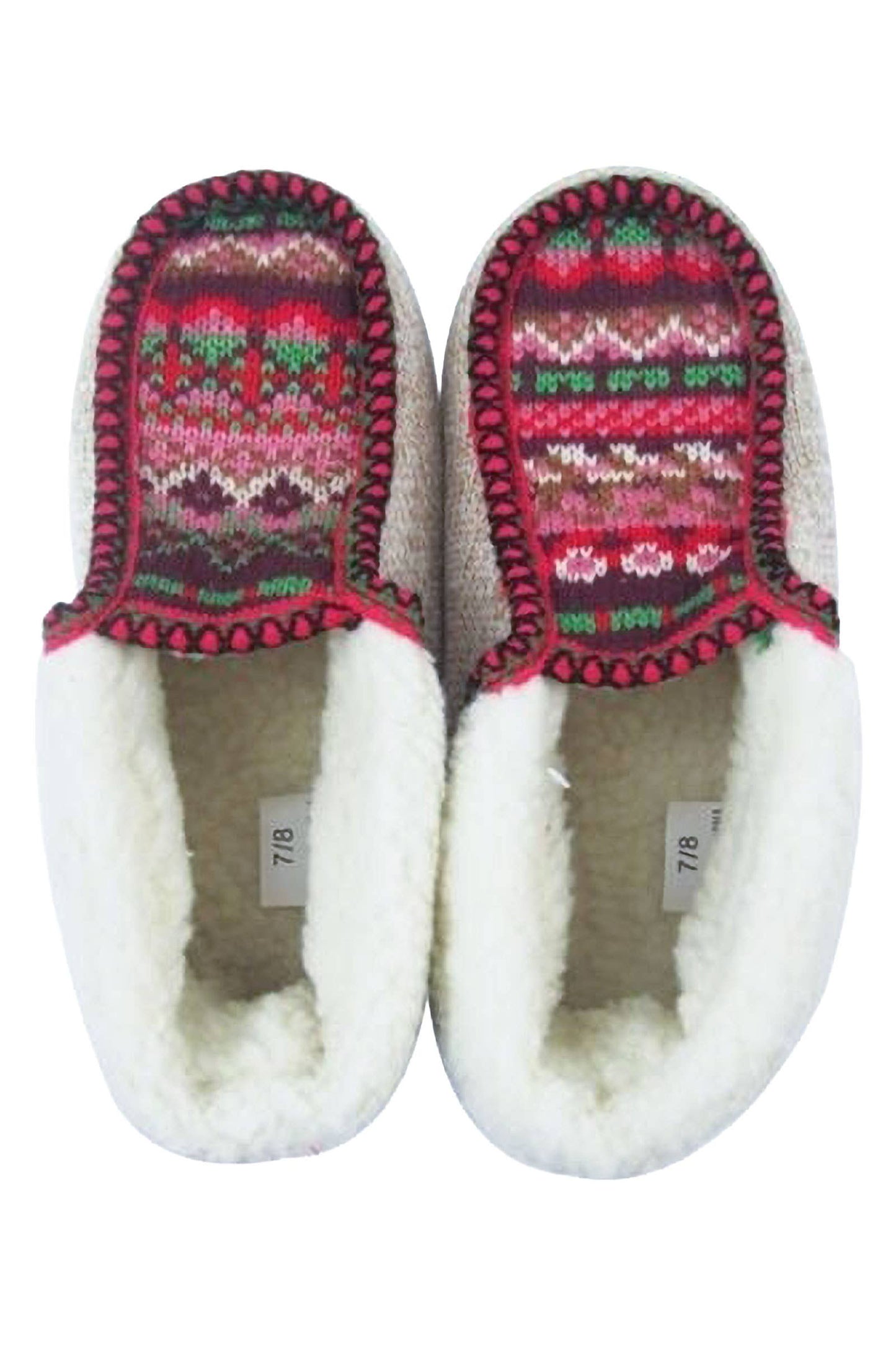 Aztec Tribal Shearling Lined Moccasin Slippers: ASSORTED / ASSORTED