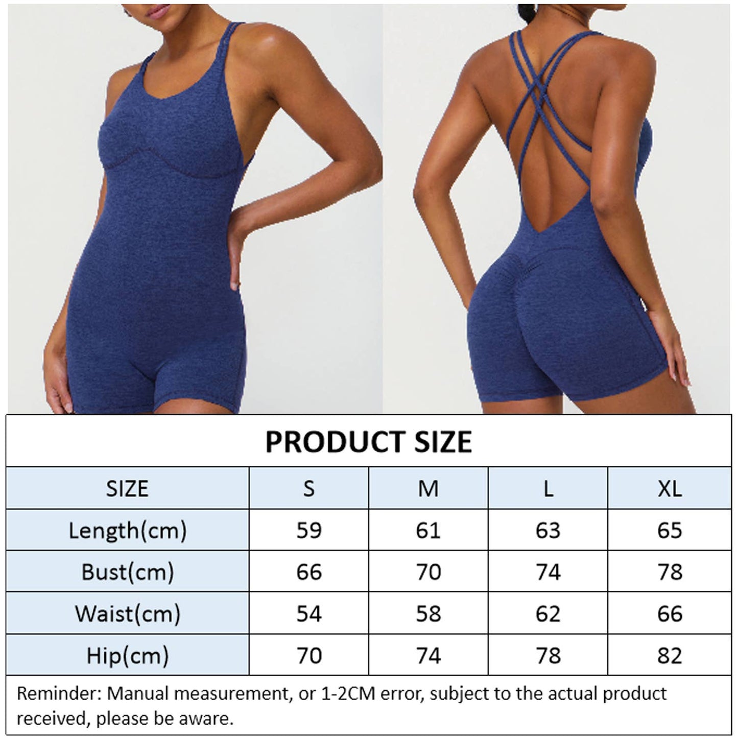Women Fitness Cross Back Sleeveless Yoga Jumpsuit: Purple / L