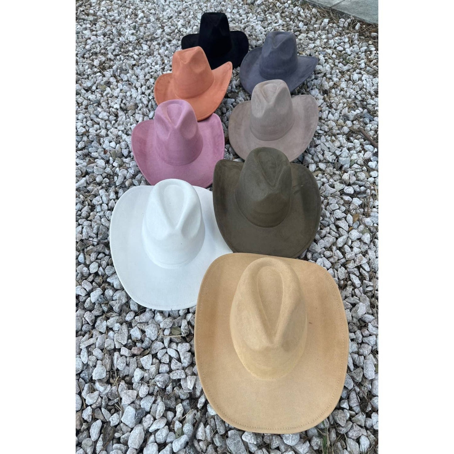 Best seller Vegan Suede Cowboy hat stiff flat brim: Dk Teal / ONE SIZE