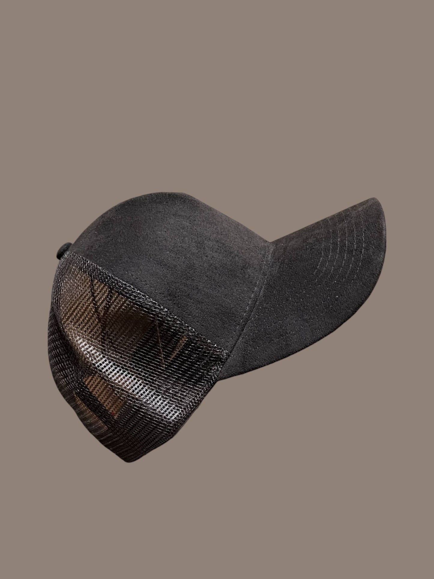 Trucker Cap Vegan Suede : Tabaco/Black