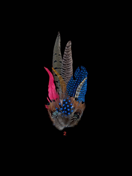 Decorative Side Hat Feathers (Out of SHOTGUN CASING): Blues #2