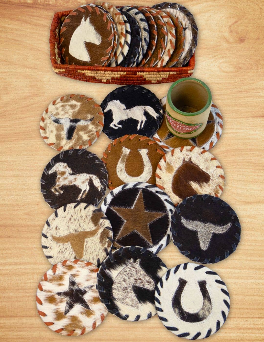 Cowhide coasters