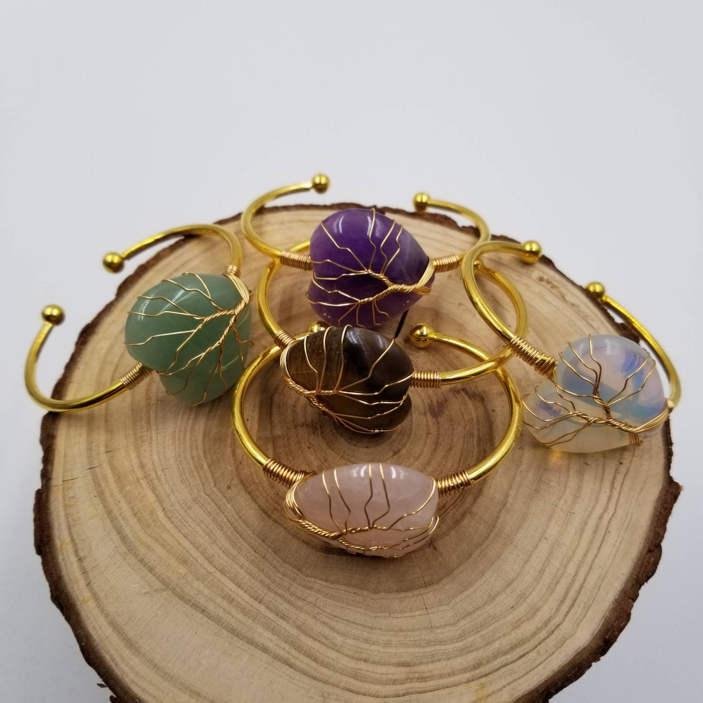 Handmade Natural Crystal  Heart Bracelet - Mother'S Day Gift: Purple