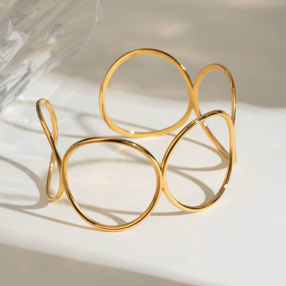 Stylish Irregular Large Circle Open Cuff Bracelet_CWAJE4900: TYPE1 / (OS) 1