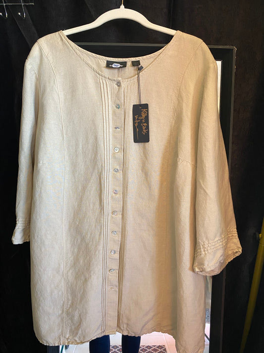 Linen top beige