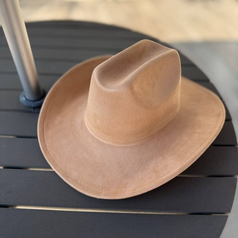 🤠 Vegan Suede Cattleman Cowboy Hat: Brown