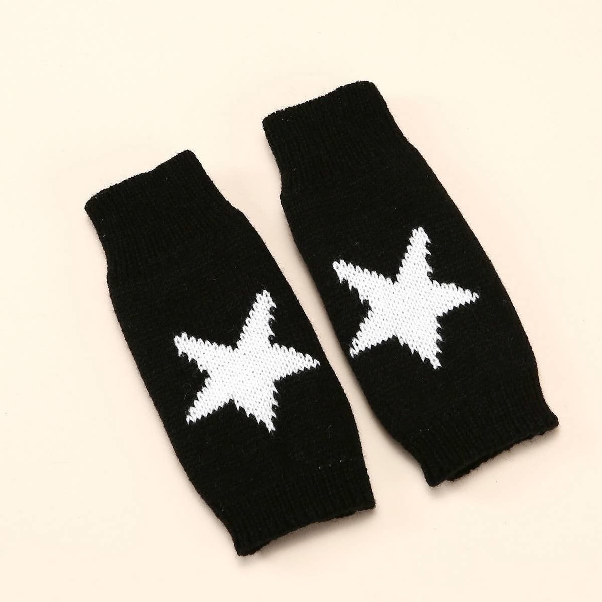 Acrylic Star Arm Sleeves – Warm Fingerless Design_CWAG0085: COFFEE / (OS) 2