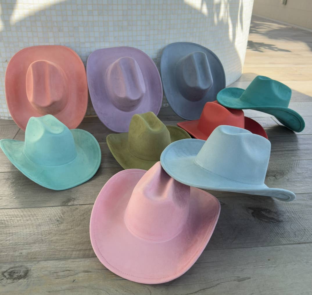 🤠 Vegan Suede Cattleman Cowboy Hat: Brown