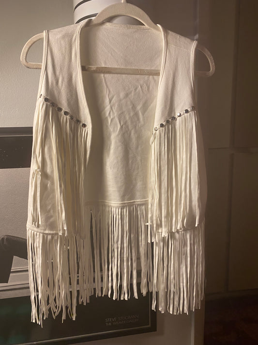 Fringe vest - crème color