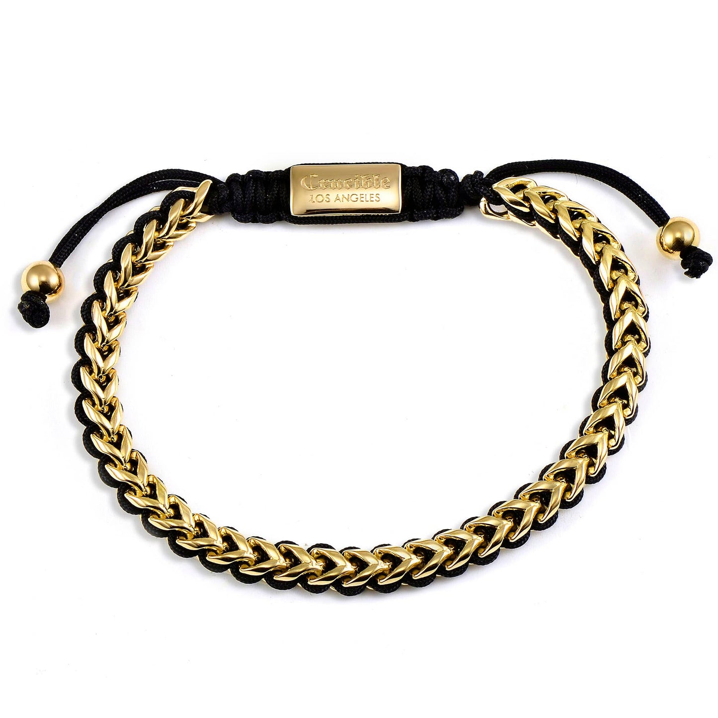 Crucible Stainless Steel Franco Chain Adjustable Bracelet: Rose Gold