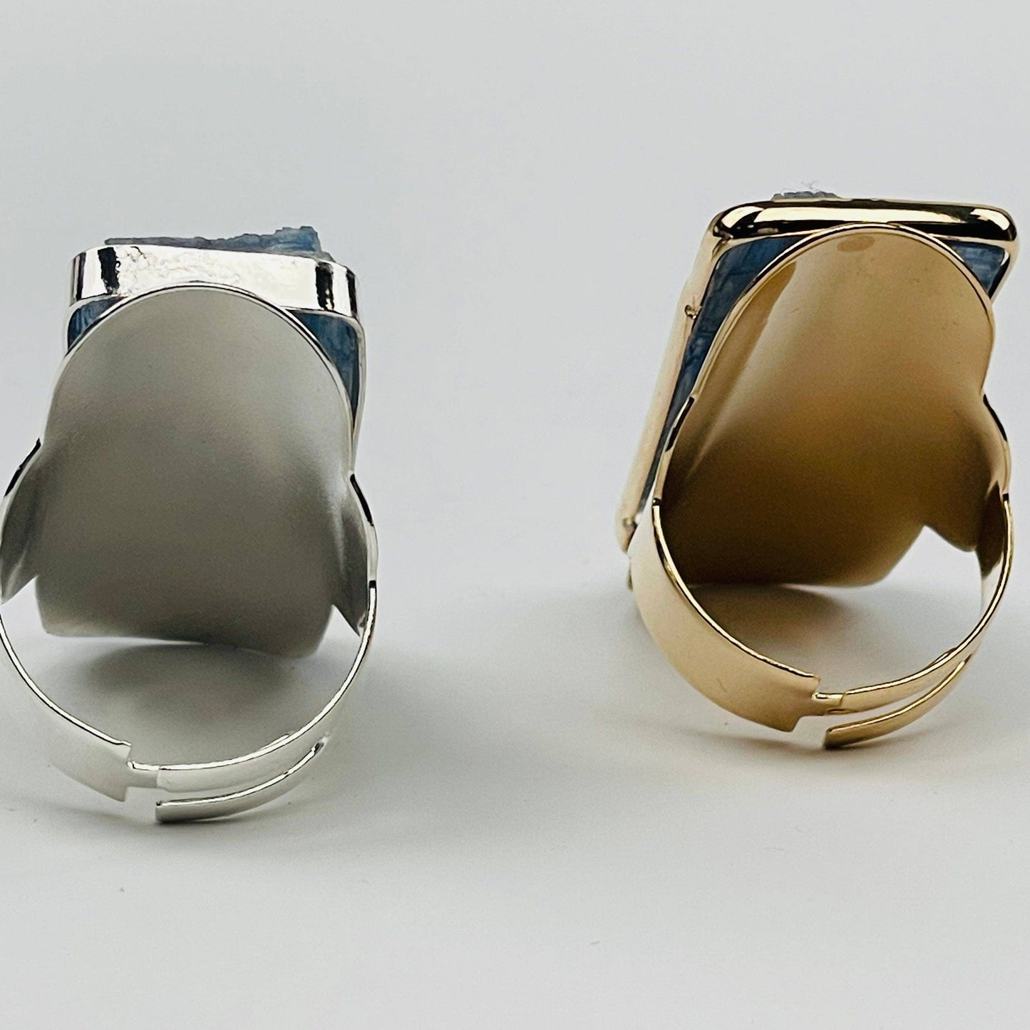 Crystal Blue Kyanite Adjustable Ring: Silver