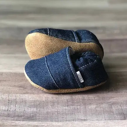 Denim Angled Moccasins: 12-18 Months