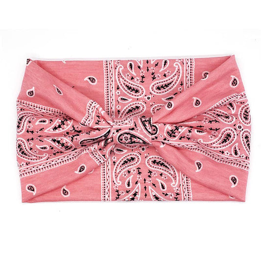 Classic Paisley Pattern Headbands : Pink