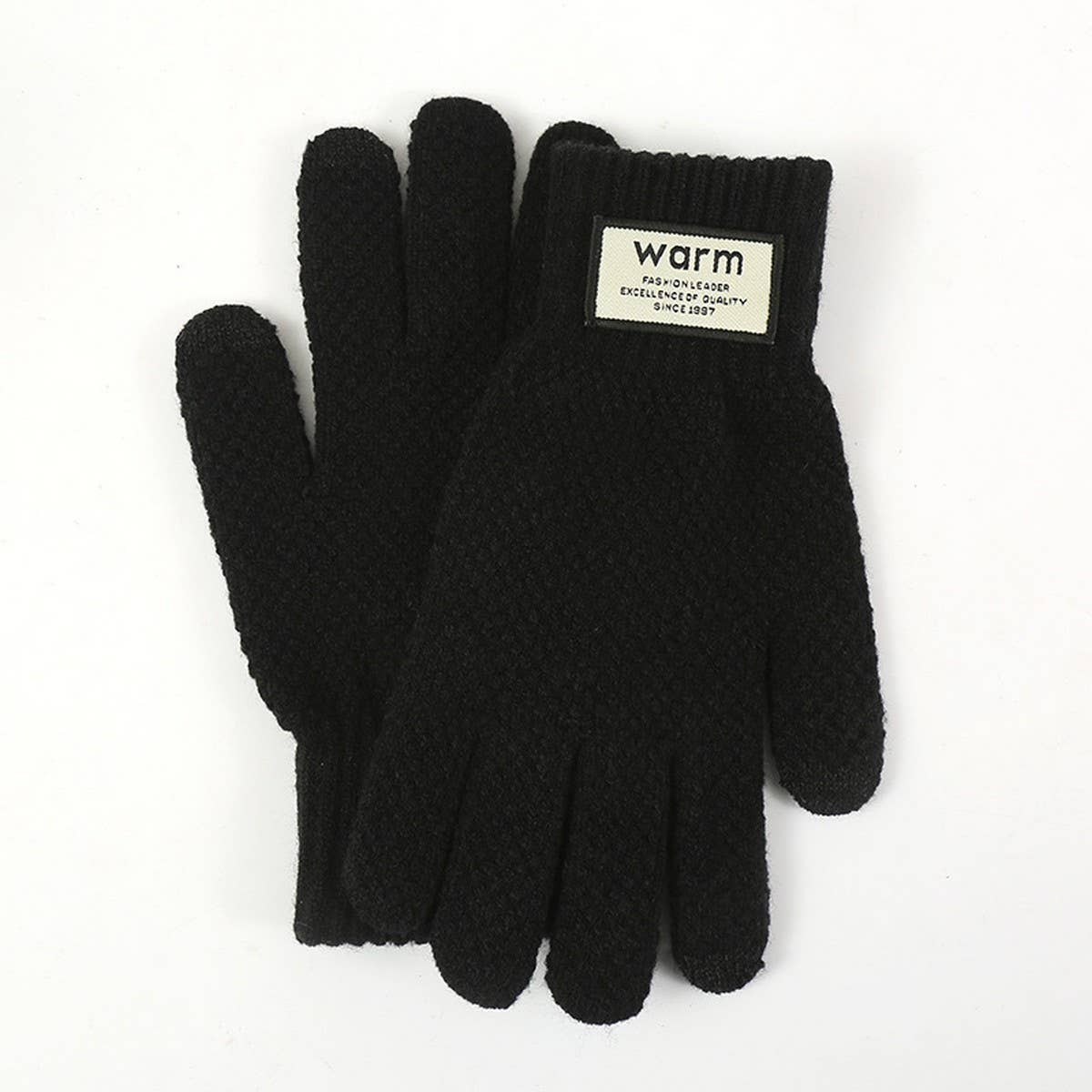 CYCLING WARM MEN'S WINDPROOF TOUCH SCREEN GLOVES_CWAG0148: Black / (OS) 1