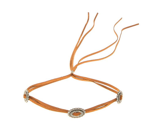 Hat Band - Suede with Conchos: Brown