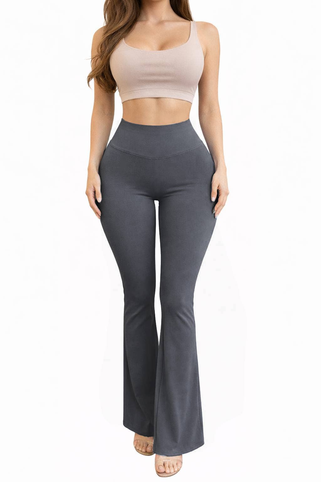 Faja waist control hip lifting flare body shaper yoga pants: Navy