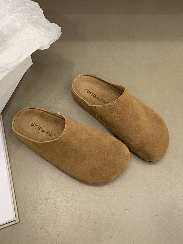 Round-Toe Split-Joint Flat Shoes Slippers&Mules: GINGER / US 8.5 | EU 39 1/3 | UK 6 | CN 40