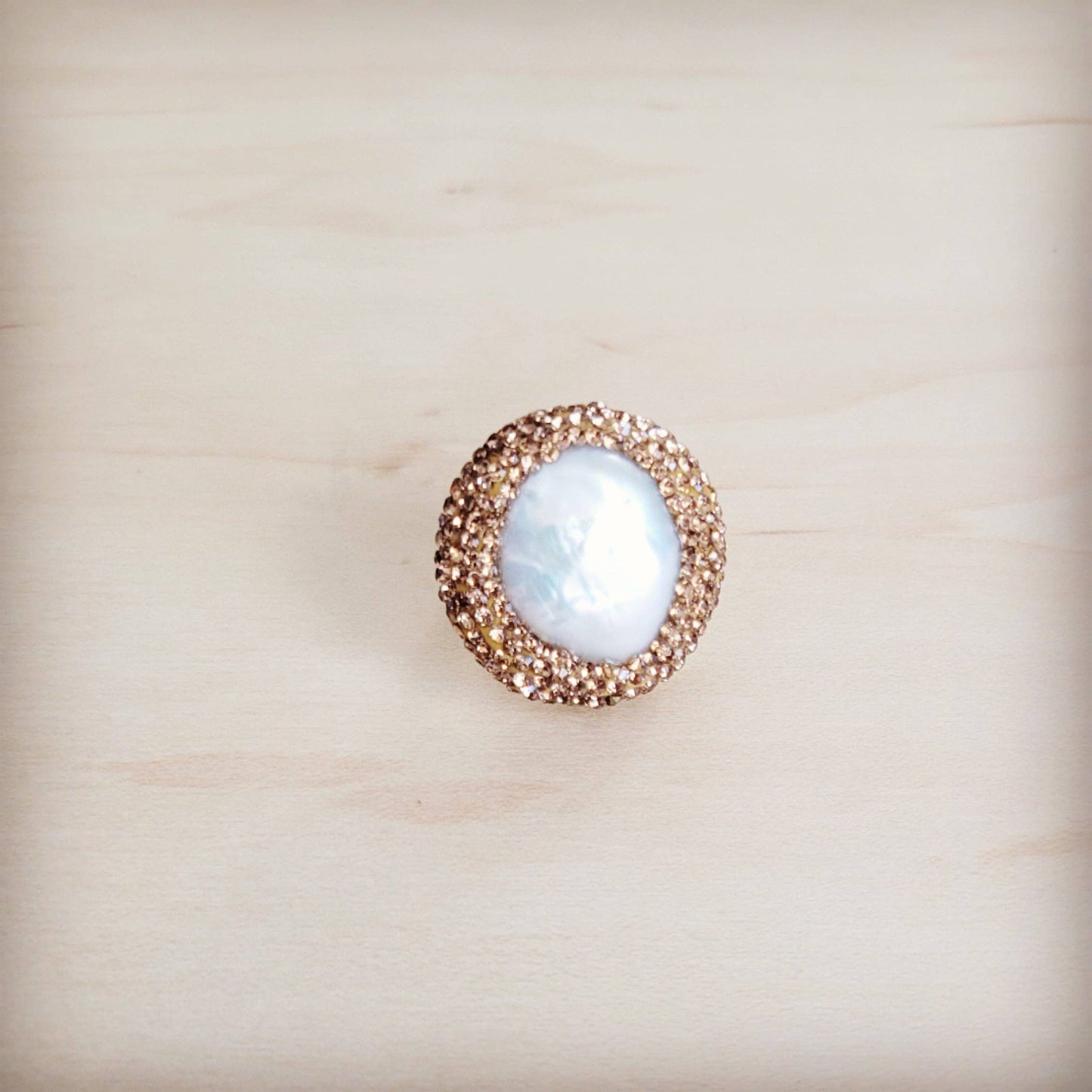 Gilded Aurora Pearl Ring 012kk