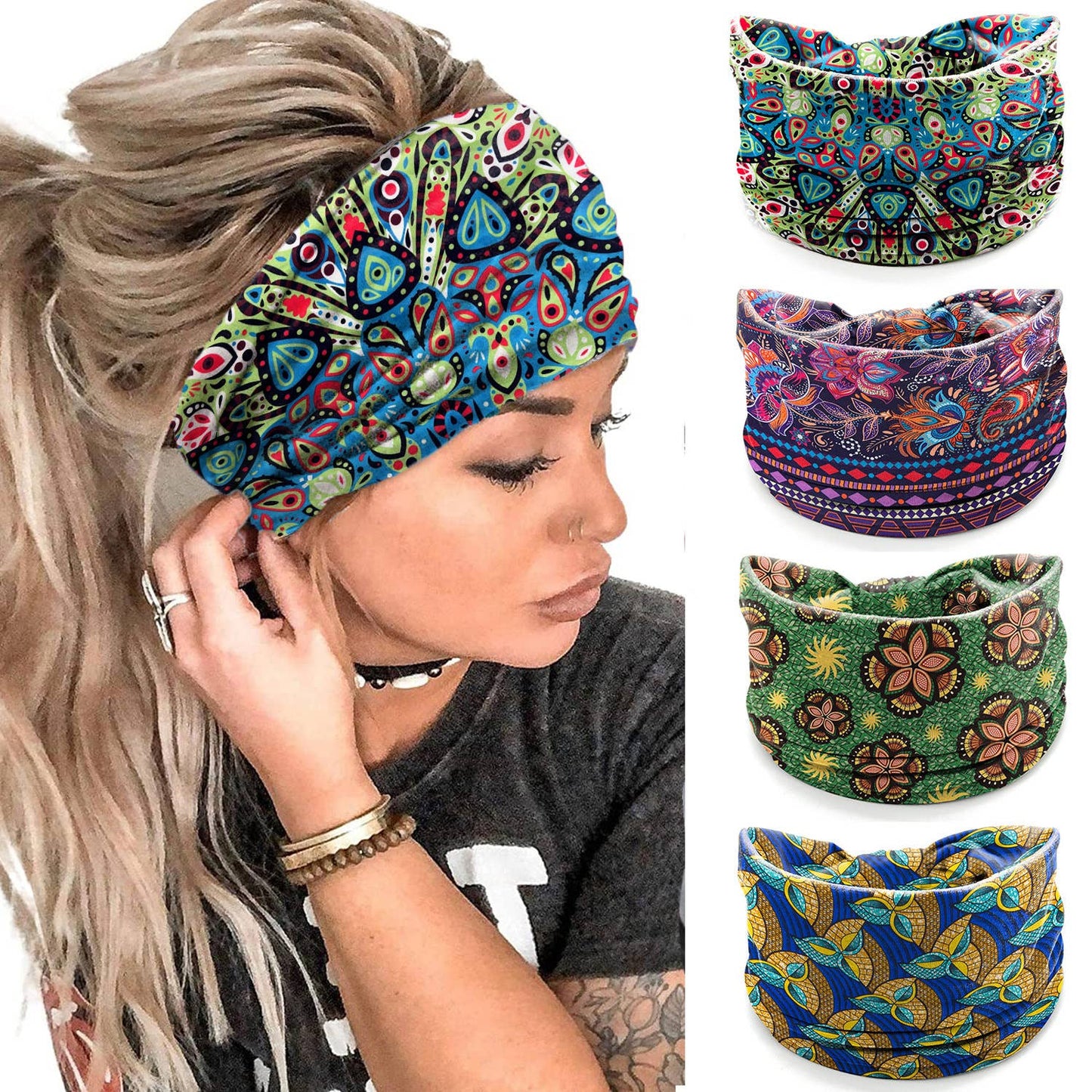 Ethnic Printed Multifunctional Headband & Neck Gaiter: 2
