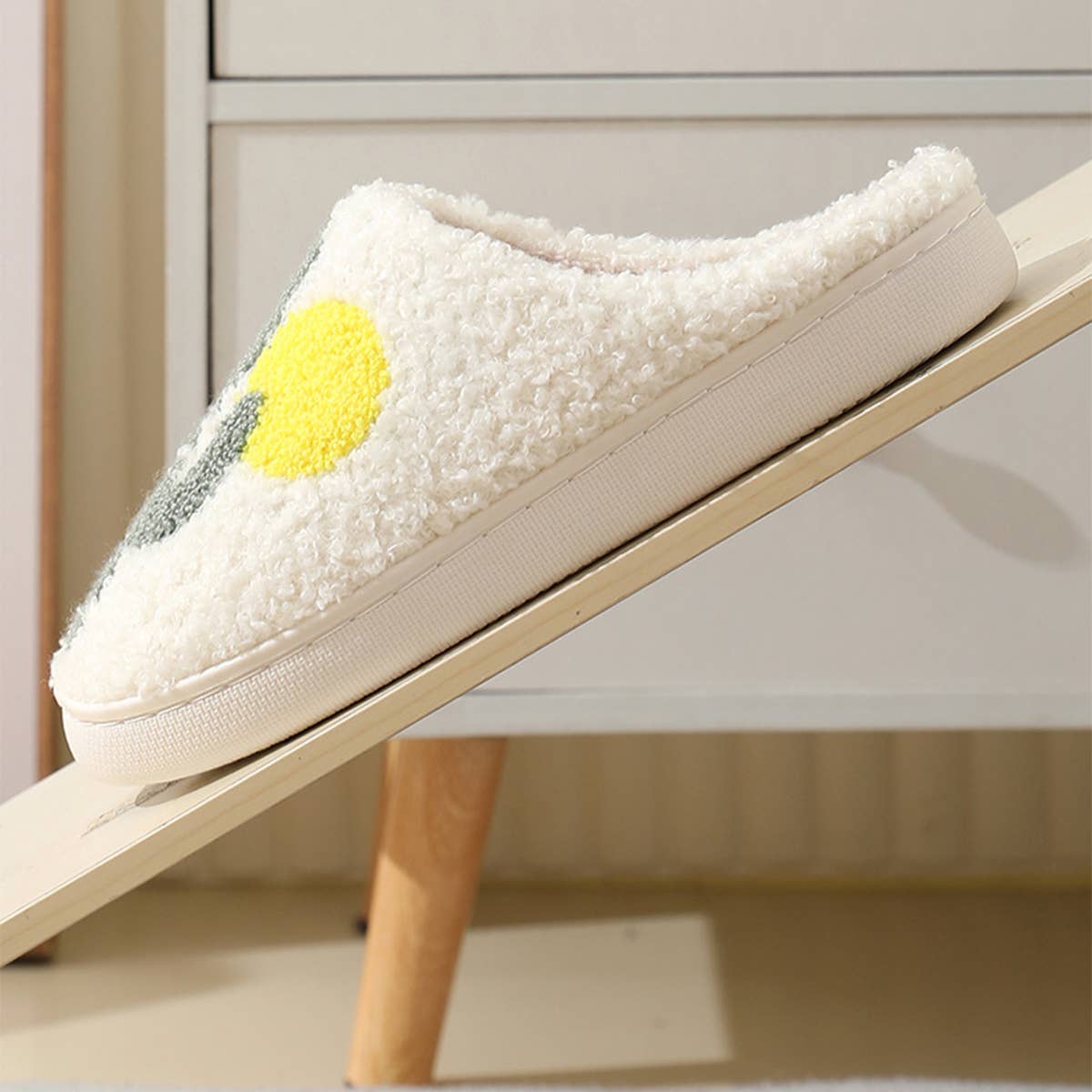 CACTUS PATTERN WARM COTTON SLIPPERS_CWSHS0285: White / (7) 1