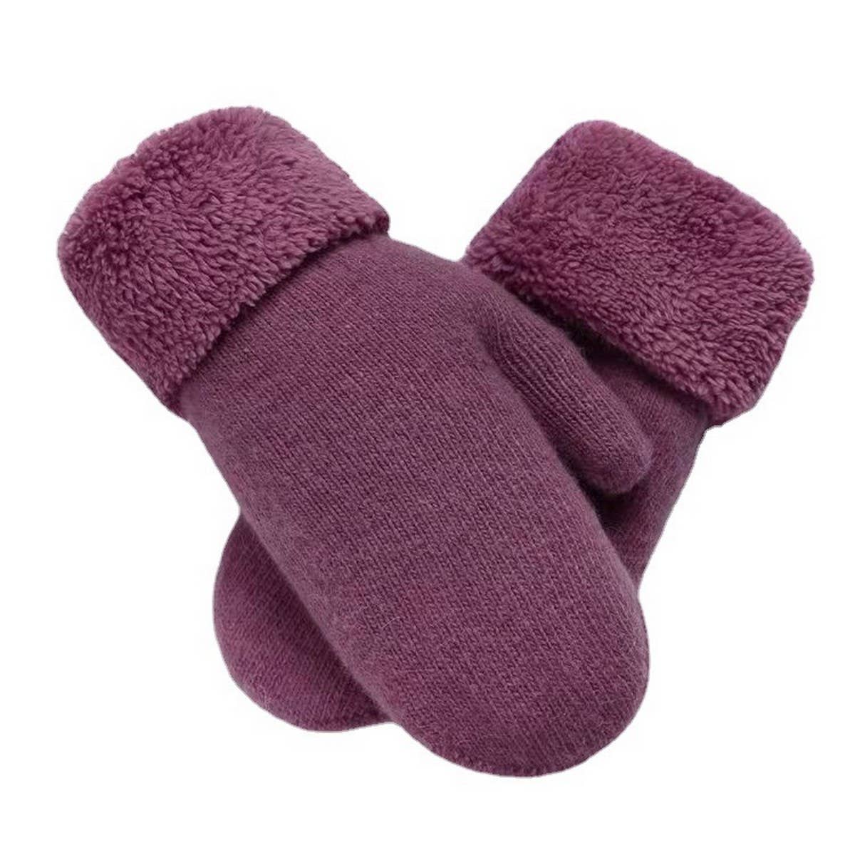 Cute Bunny Fur Mittens – Warm Double Fleece_CWAG0250: Red / (OS) 2
