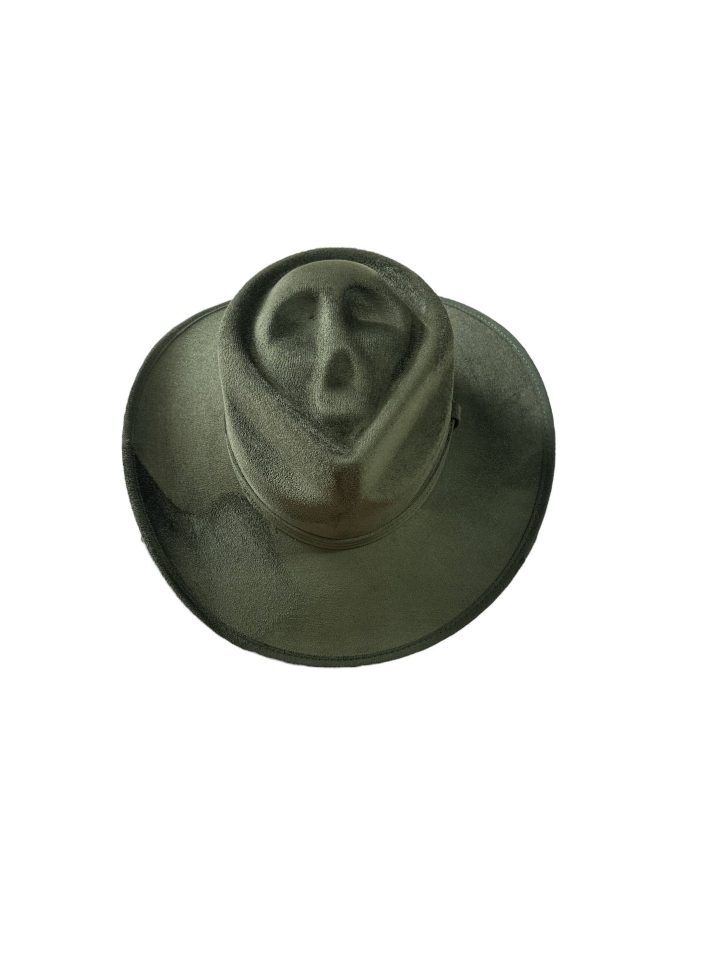 Skull-Billy Style Vegan Suede Hat: Charcoal / Medium