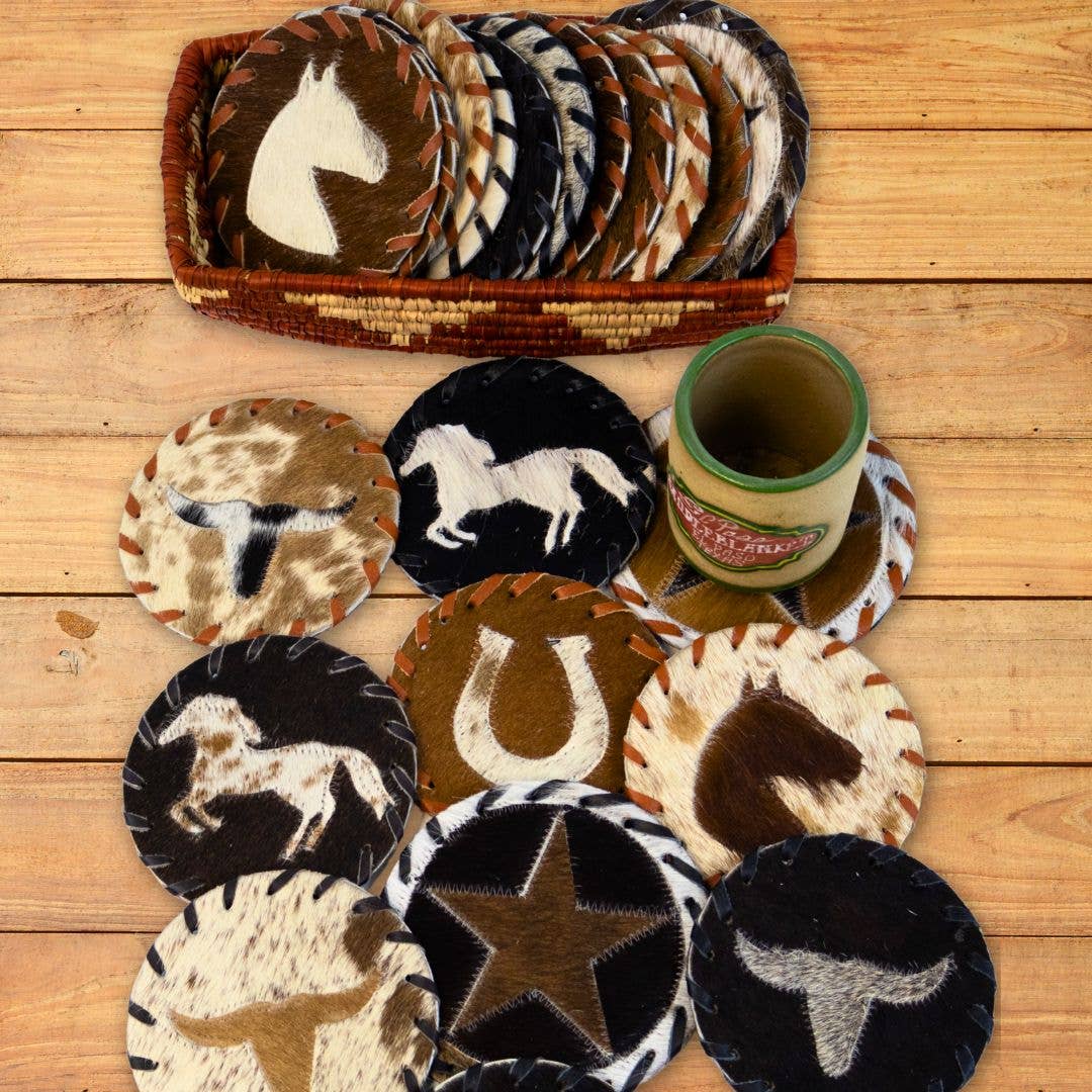Cowhide coasters