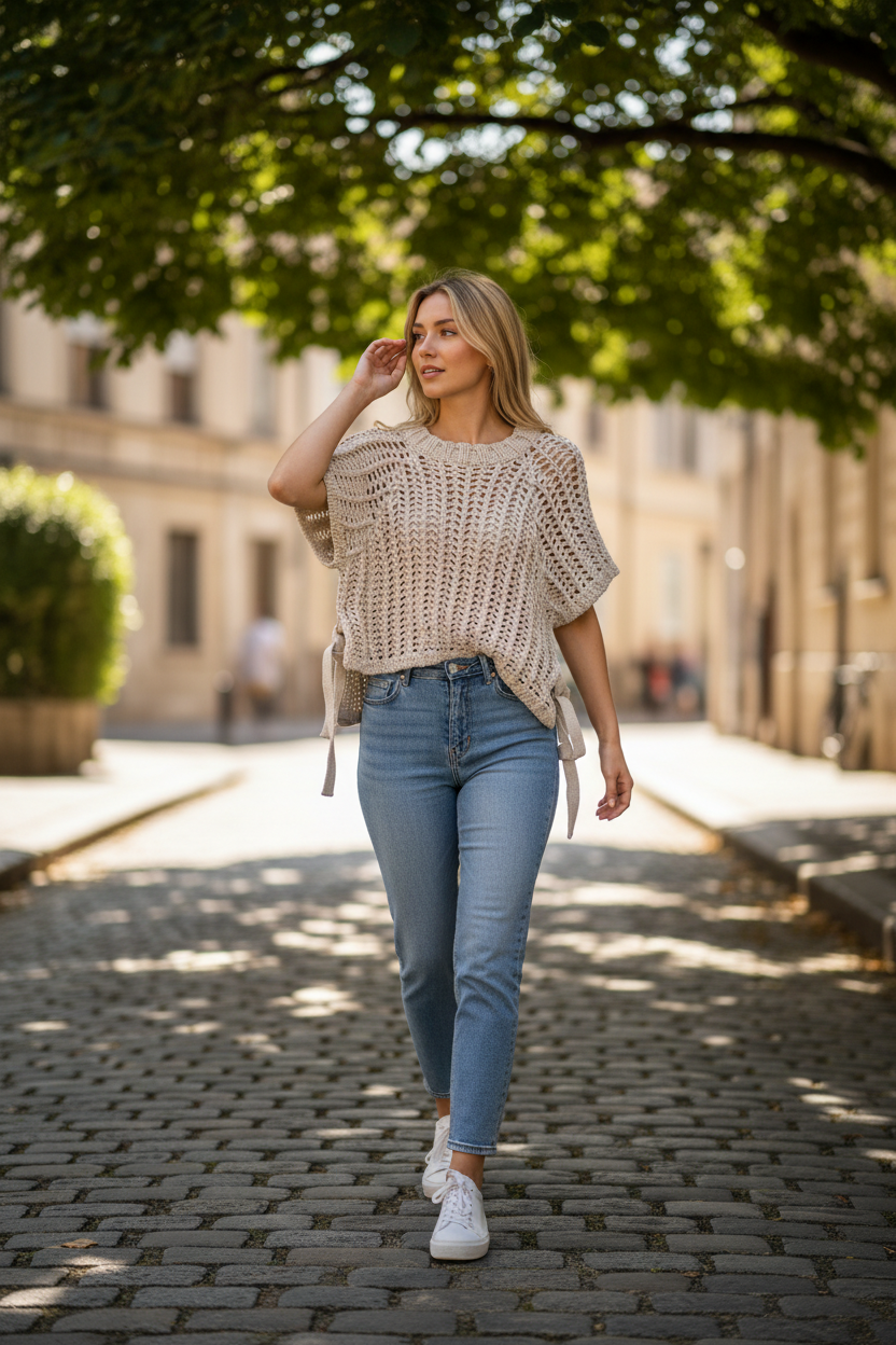 Knit sweater beige