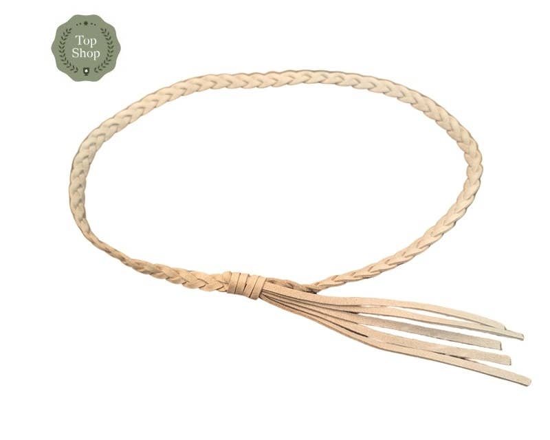 Hat Band - Beige Braided Tassel - Hat Bar Accessories