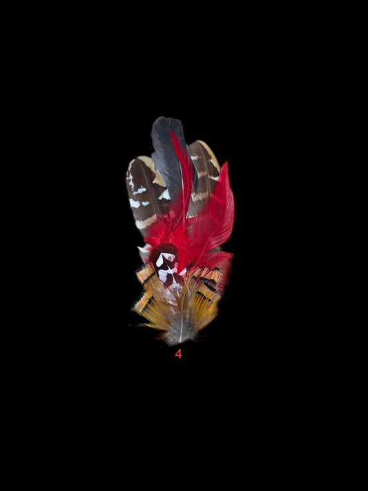Decorative Side Hat Feathers (Out of SHOTGUN CASING): Reds #4