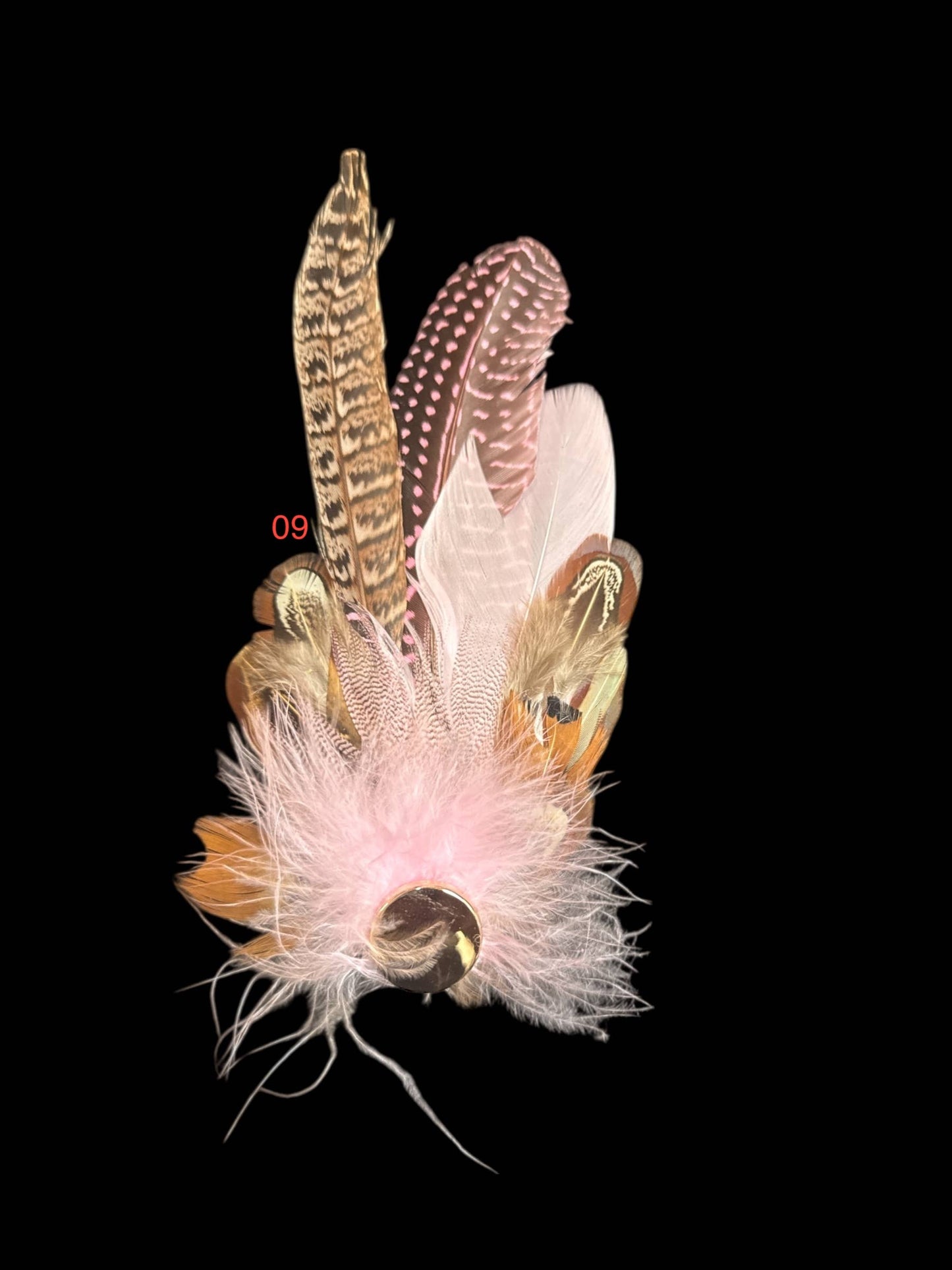 Decorative Side Hat Feathers (Out of SHOTGUN CASING): Browns w/botton #1
