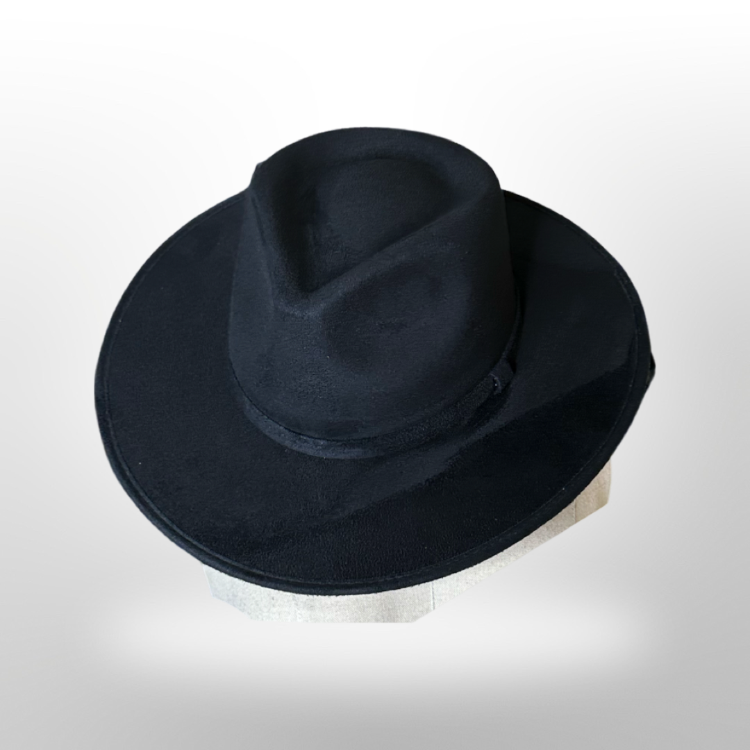 Tear Drop Vegan Suede Rancher Flat Brim: Rust / Large