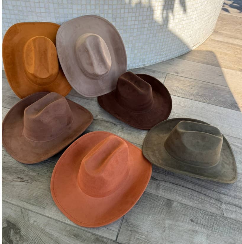 🤠 Vegan Suede Cattleman Cowboy Hat: Brown