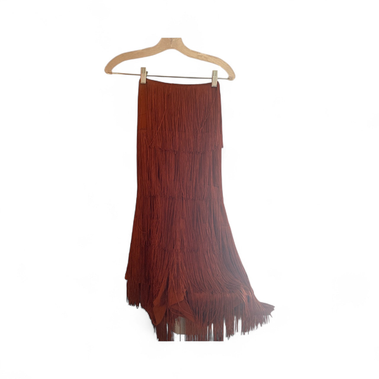 Rust fringe dress