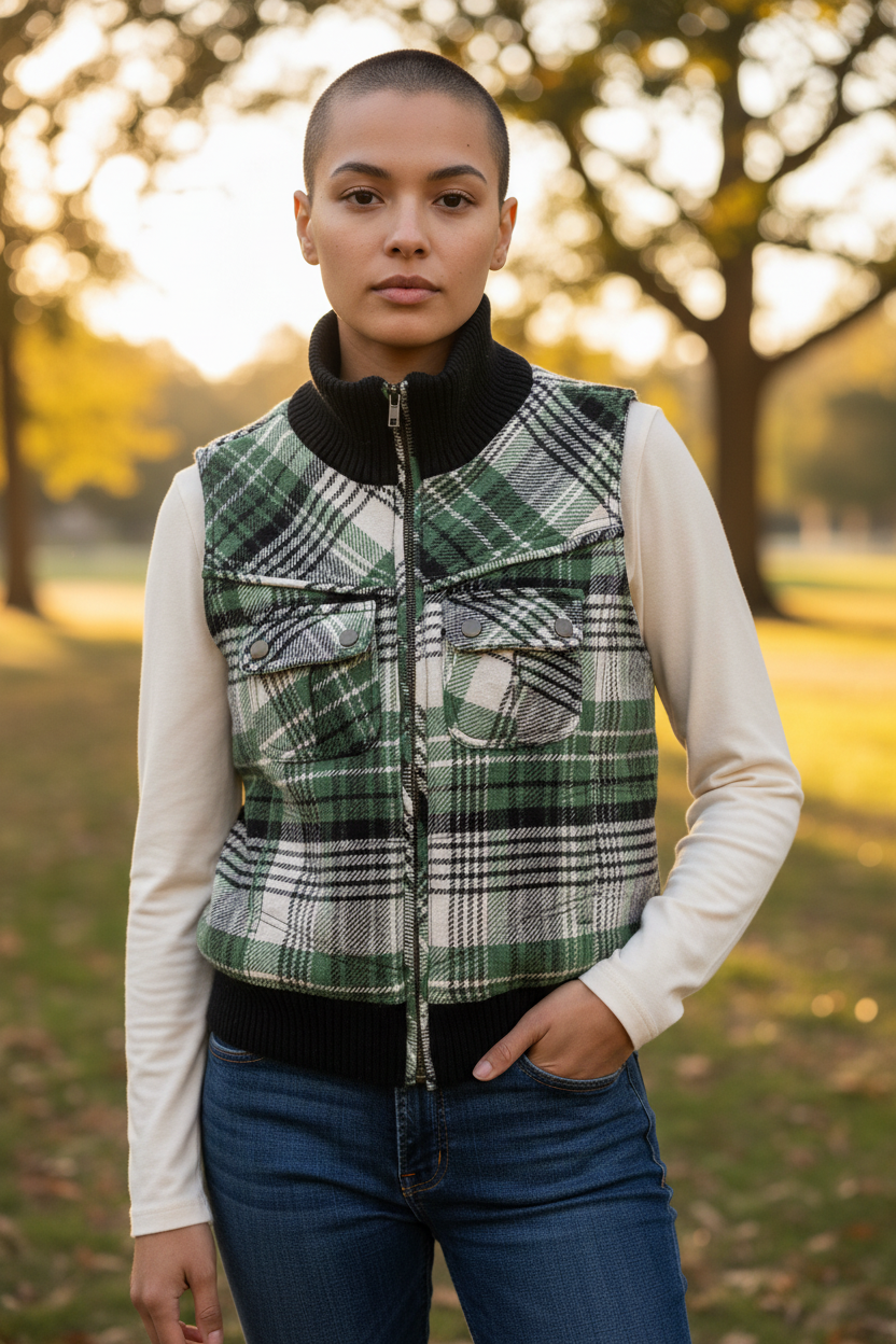 Green pattern vest