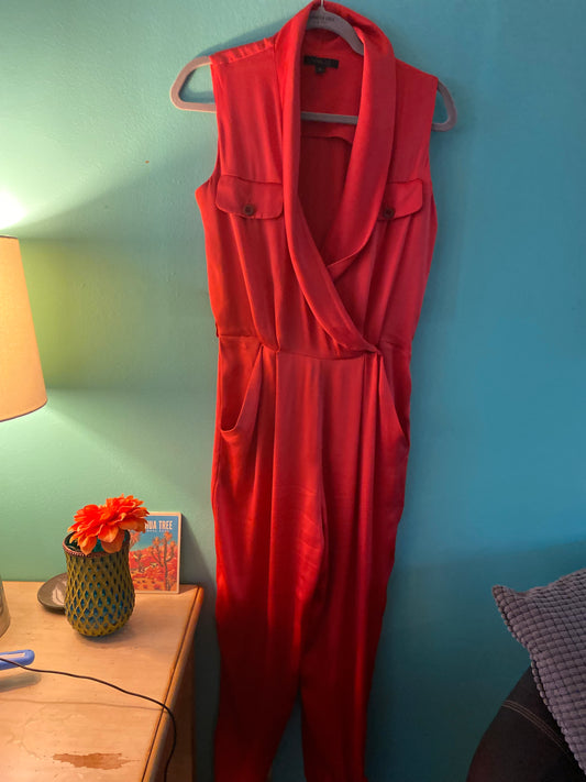 Rachel Zoe red romper size 8