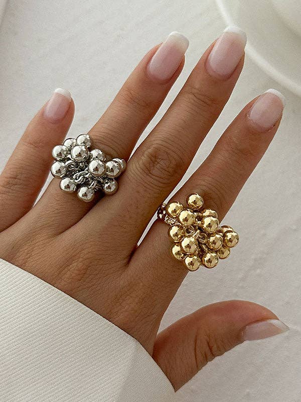 Geometric Rings Accessories: SILVER / One_size