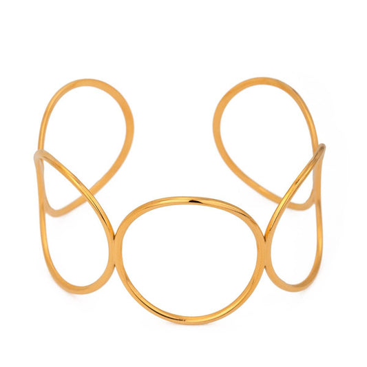 Stylish Irregular Large Circle Open Cuff Bracelet_CWAJE4900: TYPE1 / (OS) 1