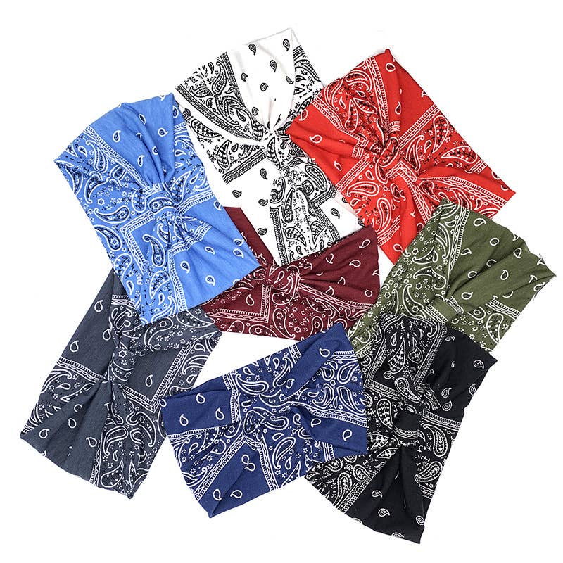 Classic Paisley Pattern Headbands : Green