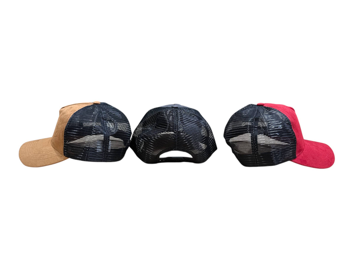 Trucker Cap Vegan Suede : Black/White