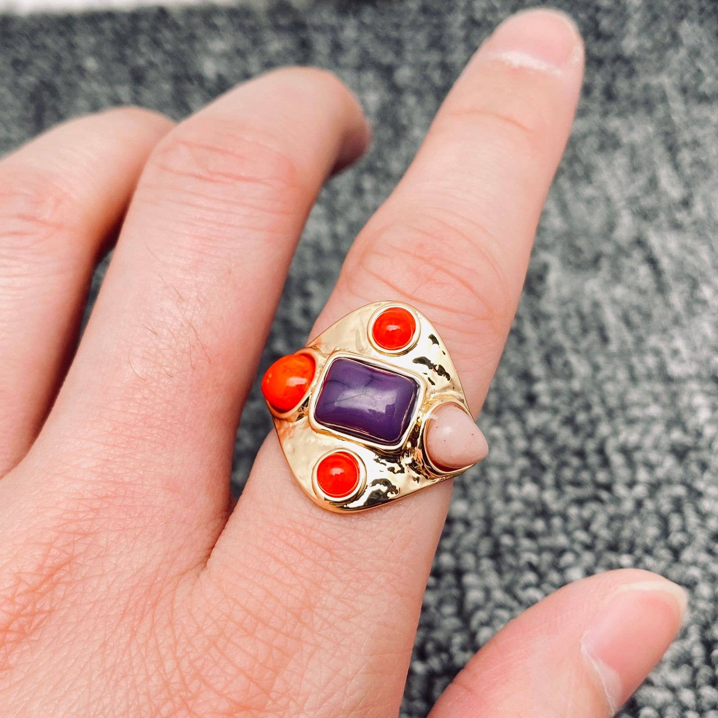 Multi-style Vintage Inlaid Stone Rings - CS: E / 8#