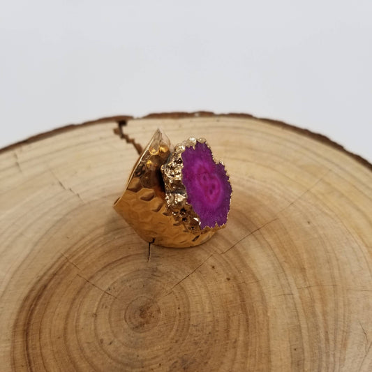 Rough Cut Stone Ring: Purple