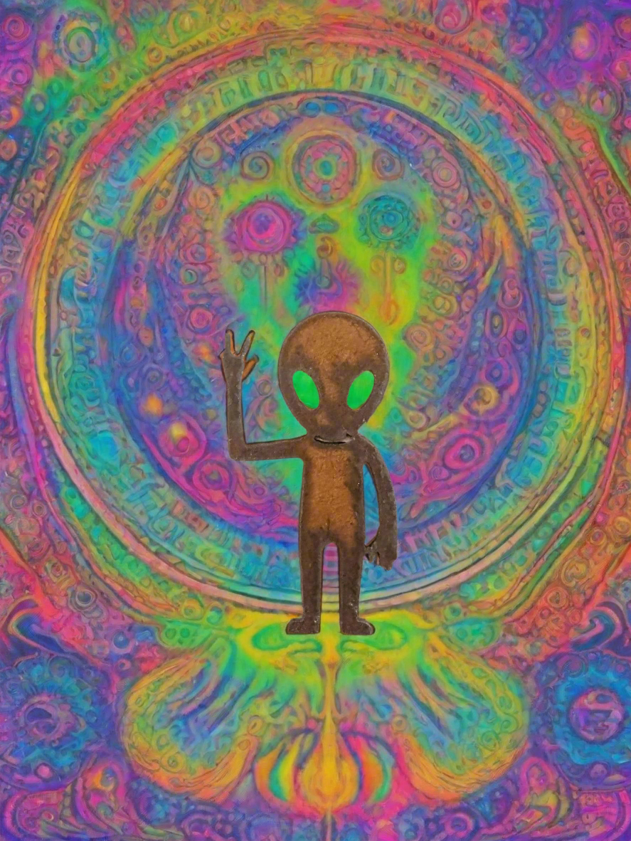 Alien Full Body with Peace Fingers Area 51 Roswell Magnet