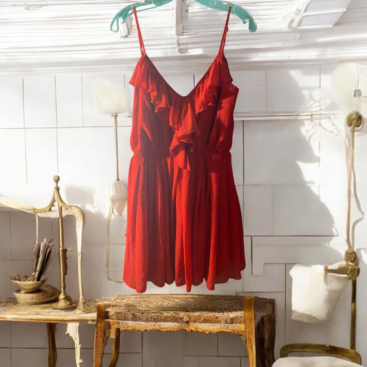 Flowing red dress