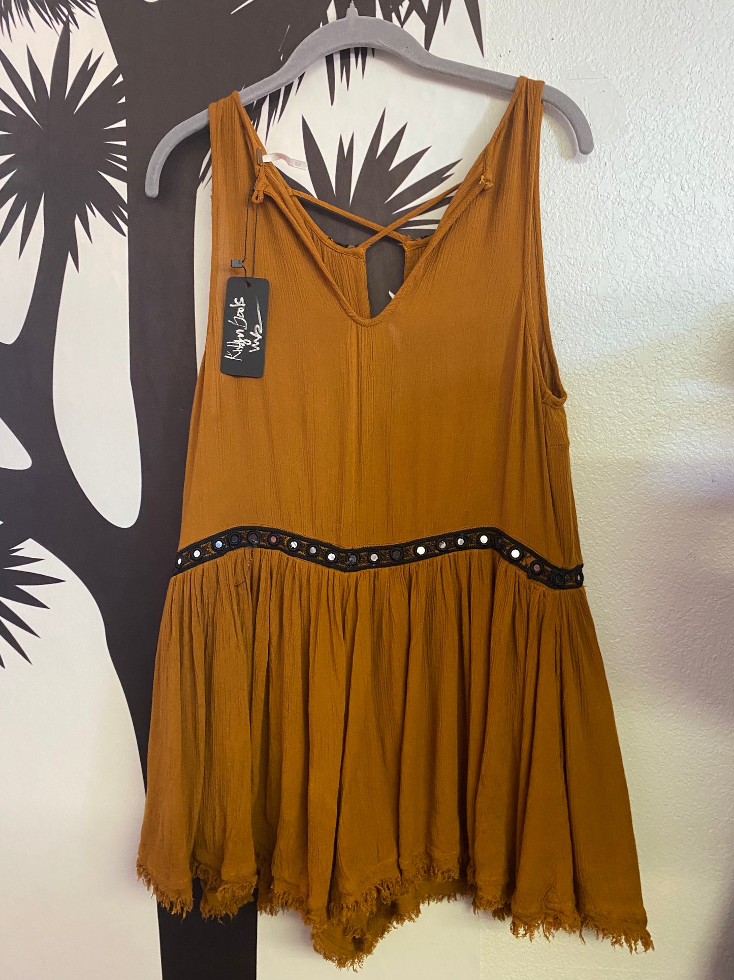Rust studded skort