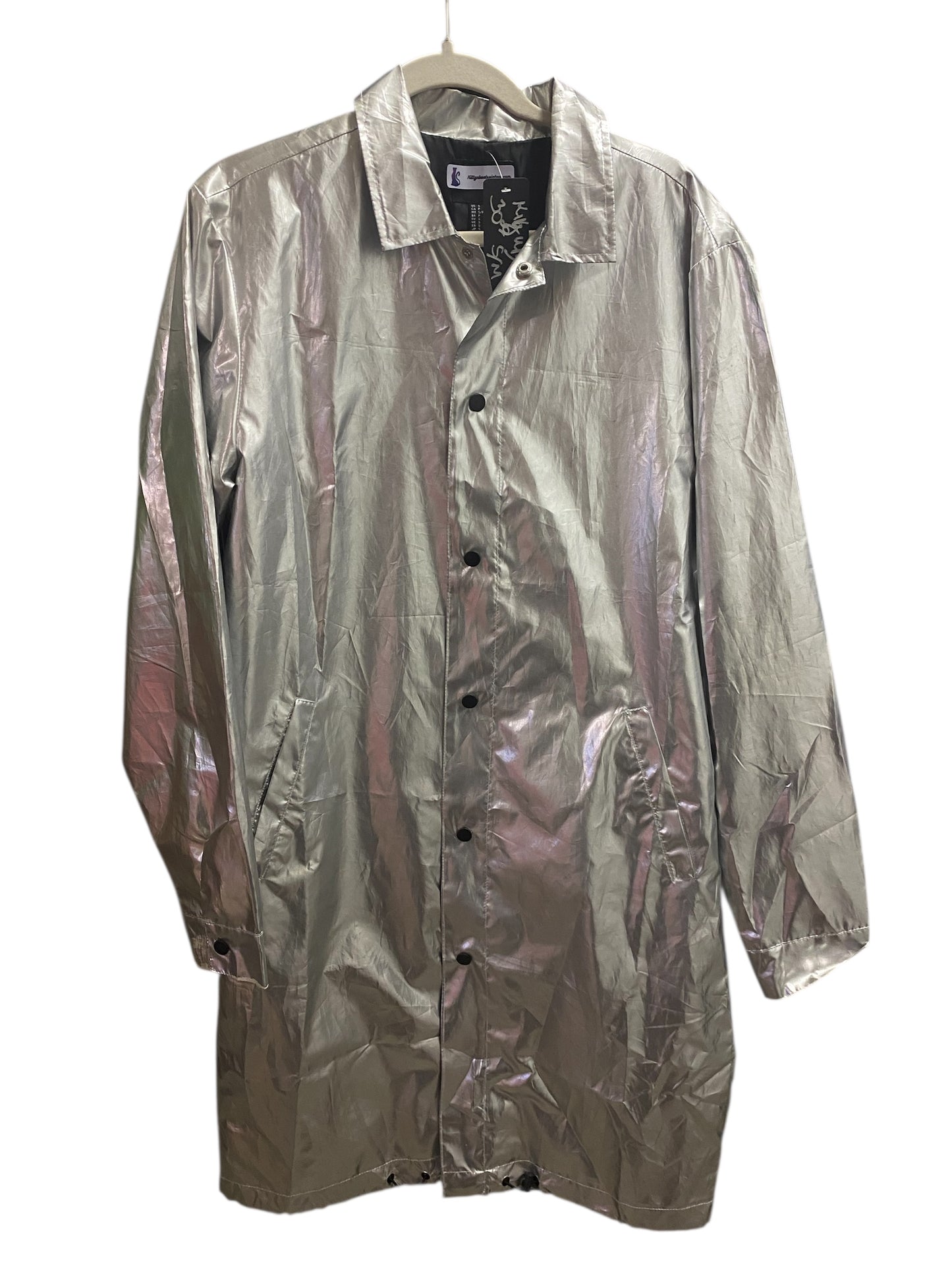Silver rain coat - size medium