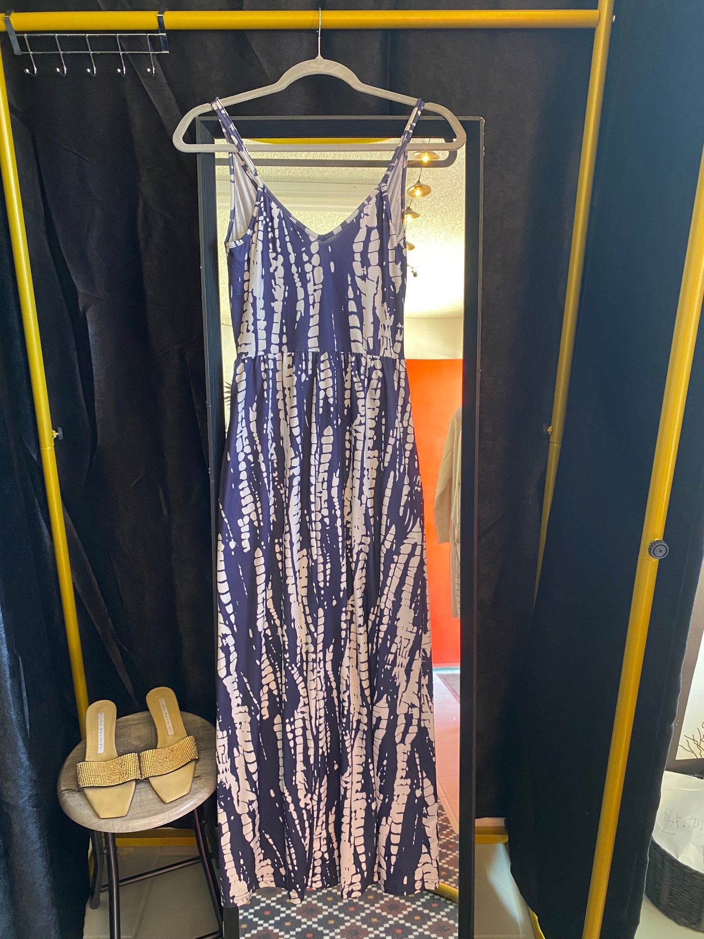 Blue and white tie dye dress