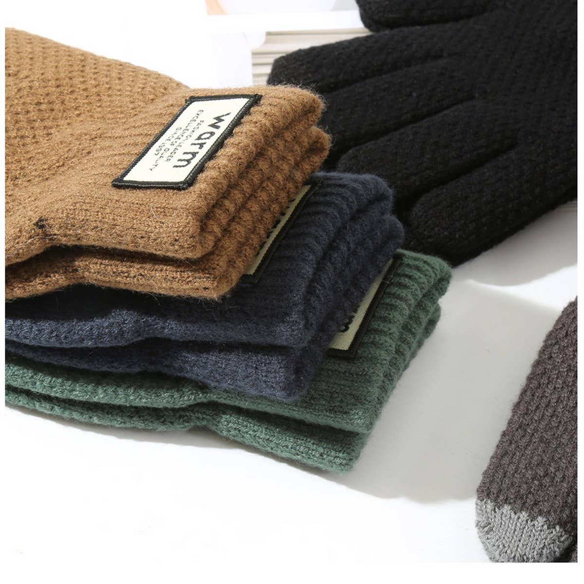 CYCLING WARM MEN'S WINDPROOF TOUCH SCREEN GLOVES_CWAG0148: Black / (OS) 1