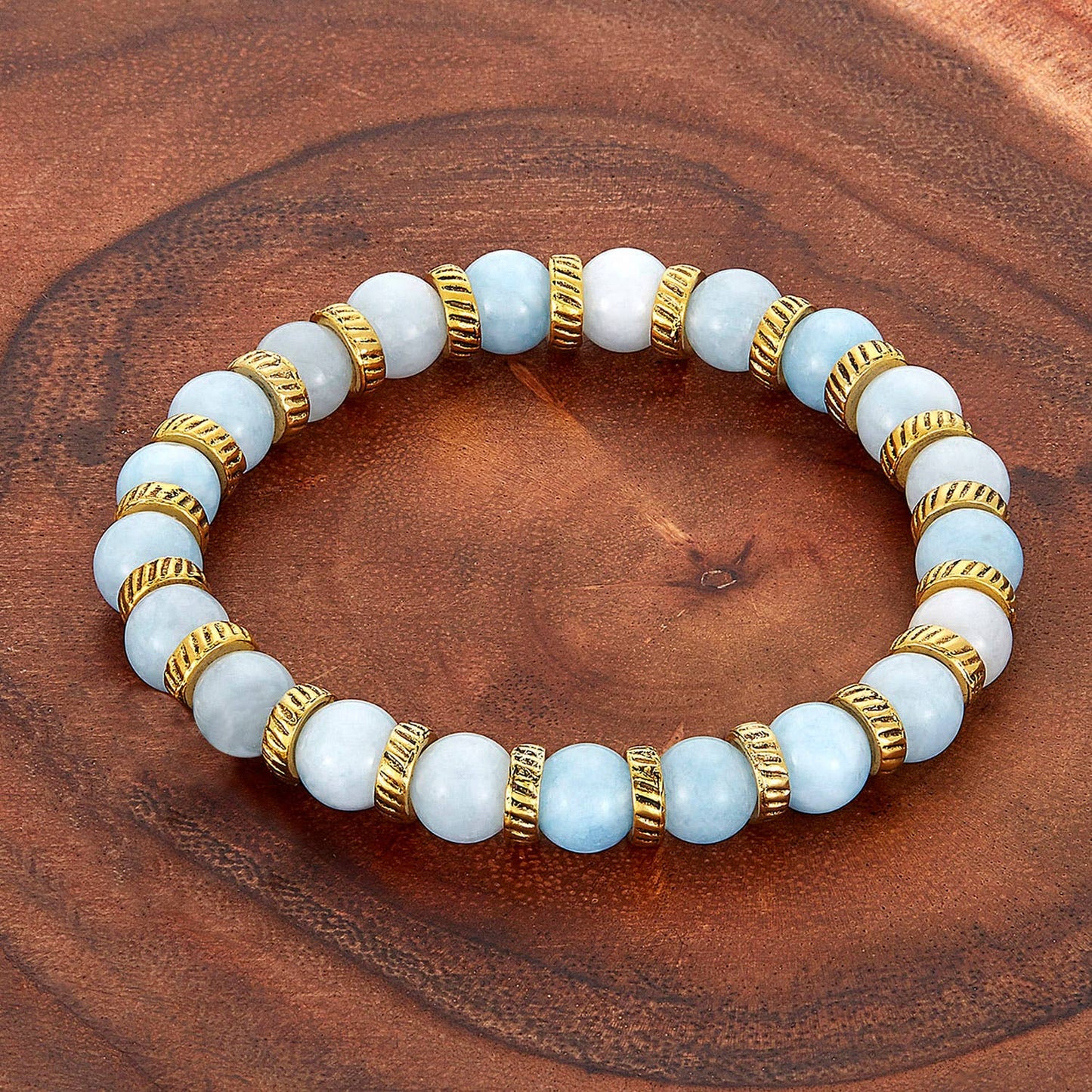 Dyed Jade Stone Bead Stretch Bracelet (8mm): Pink