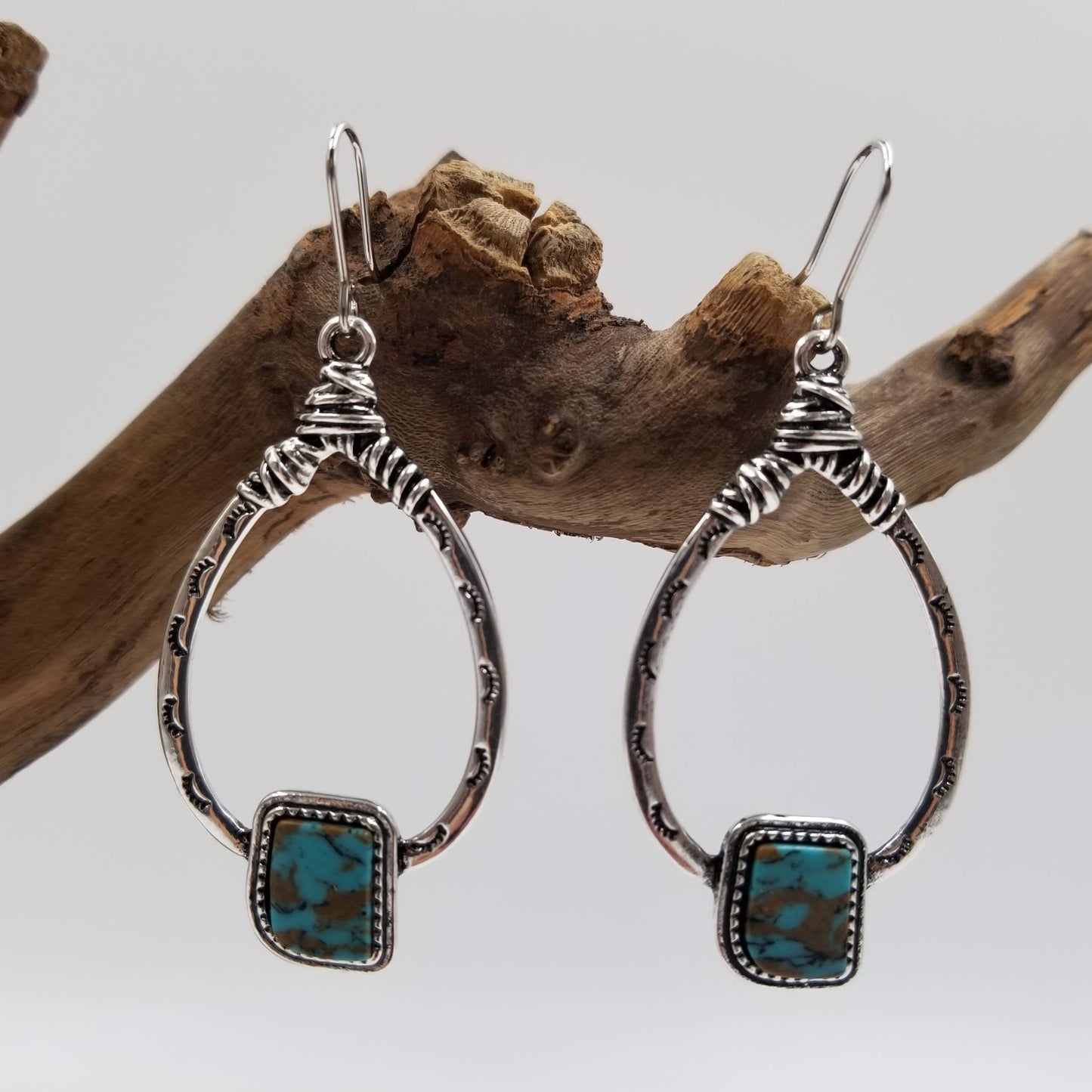 Boho Vintage Drop Turquoise  Earrings